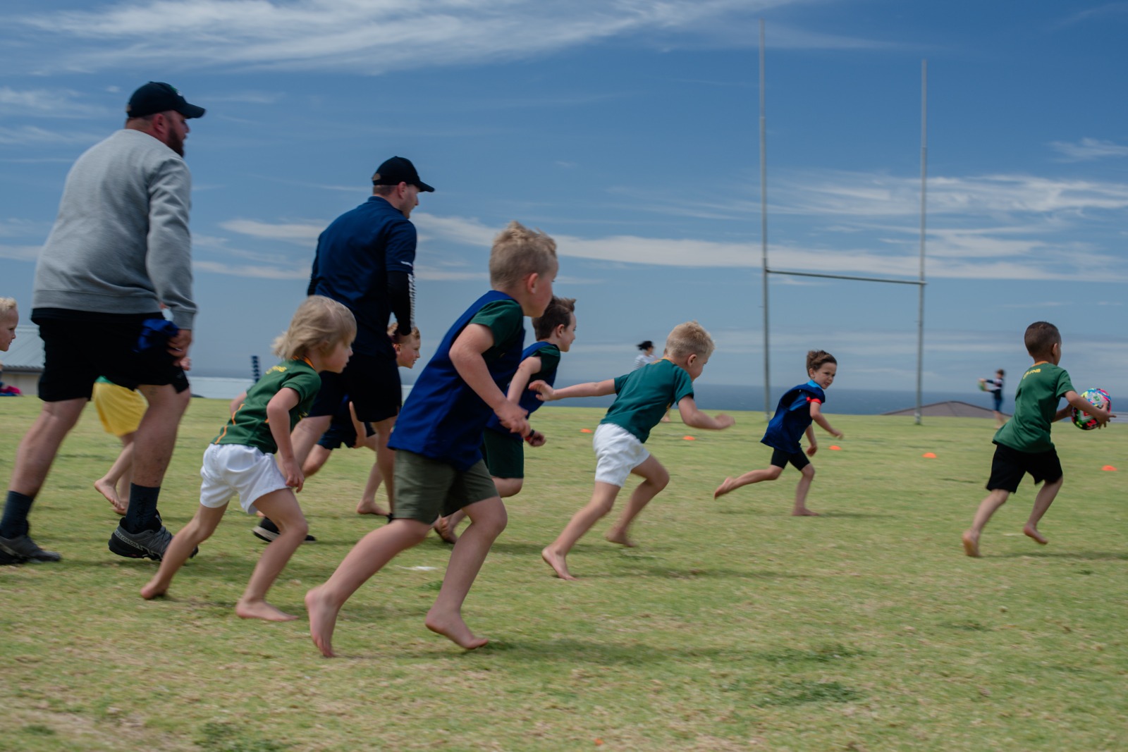 Kids playing rugby